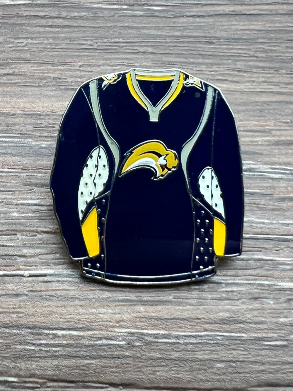 Metal NFL Team Pin Backing with Engraved Markings - Buffalo Sabres